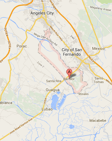 Map of Bacolor, Pampanga | Bacolor Barangay Elections 2013