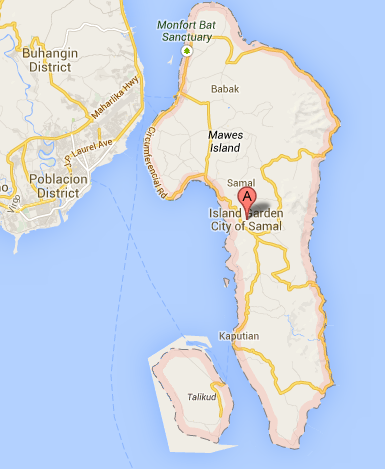 Map of Samal City | Samal Barangay Elections 2013